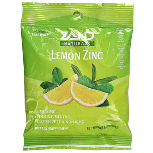 Zand, Lemon Zinc, Lemon Mint, 15 Lozenges - 041954000135 | Hilife Vitamins