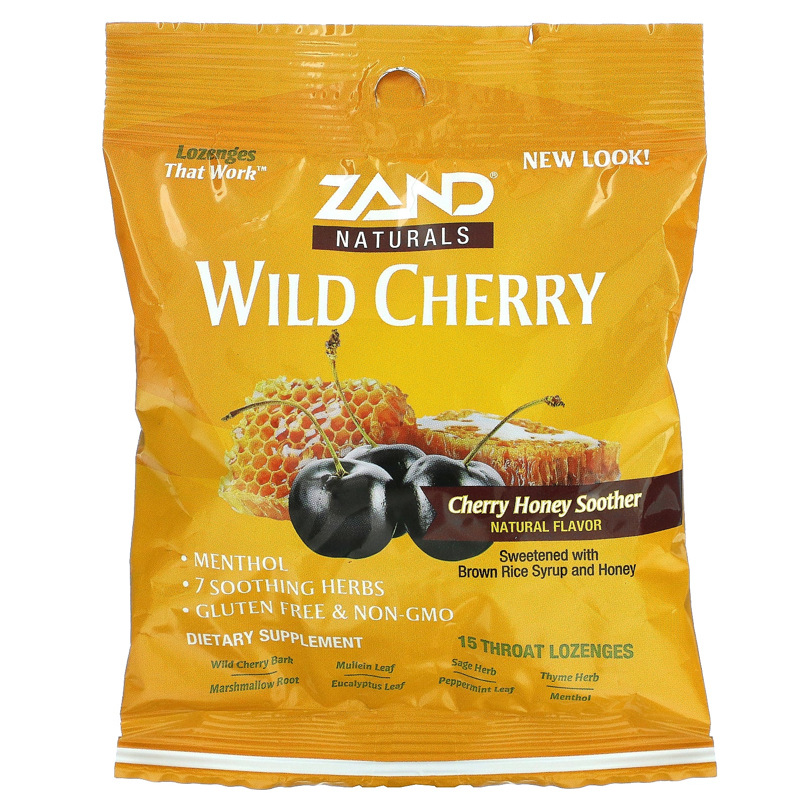 Zand, Wild Cherry, Cherry Honey Soother, 15 Lozenges UPC 041954189267 | HiLife Vitamins