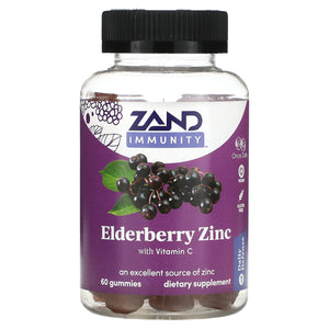 Zand, Immunity, Elderberry Zinc with Vitamin C, 60 Gummies - 041954667437 | Hilife Vitamins