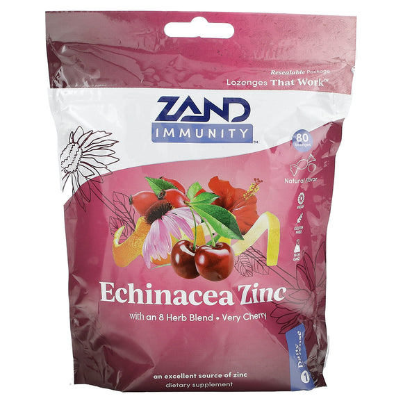 Zand, Echinacea Zinc, Very Cherry, 80 Lozenges HiLife Vitamins